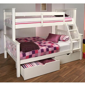 (ND) Limelight , Pavo White Three Sleeper Bunk Bed