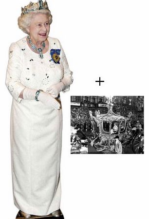 *COMMEMORATIVE PACK* - Queen Elizabeth II - Diamond Jubilee White Dress LIFESIZE CARDBOARD CUTOUT (STANDEE / STANDUP) - INCLUDES 8X10 (25X20CM) STAR PHOTO - FAN PACK #291