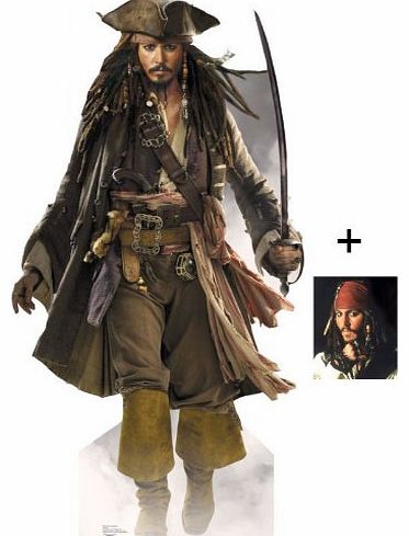 *FAN PACK* - JOHNNY DEPP AS CAPTAIN JACK SPARROW - LIFESIZE CARDBOARD CUTOUT / STANDEE / STANDUP (Height 183cm) - Pirates Of The Caribbean - INCLUDES 8x10`` (25x20cm) STAR PHOTO - FAN PACK #10