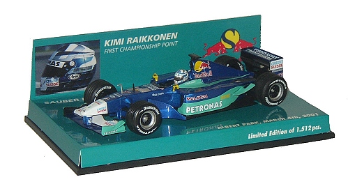 1-43 Scale 1:43 Scale Sauber Petronas C20 Race Car 2001 1st Race Edition - Kimi Raikkonen