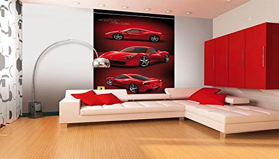 1 Wall 1Wall Ferrari Racing Car Feature Wallpaper Mural, Wood, Red, 1.58 x 2.32 m