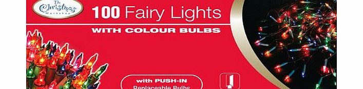 100 Fairy Lights with Colour Bulbs