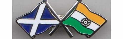 1000 Flags India Indian and Scotland Scottish Friendship Flag Pin Badge
