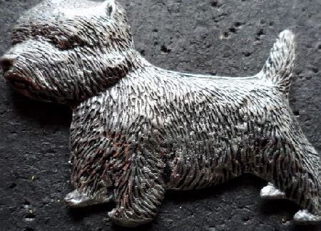 1000 Flags Westie Westland High Dog Scottish Terrier Pin Badge - Hand Made in Cornwall in Solid Pewter