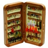 10390 Turrall Complete River Fly Fishing Selection in Large Split Cane Fly Box 100 Flies
