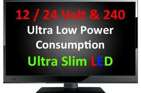 16`` Ultra Slim LED Digital Freeview USB Record TV DVD. Caravan HGV Boat. 12 / 24 VOLT DC 12V + 240