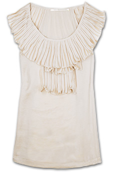 12th Street by Cynthia Vincent Platinum ruffle-front top