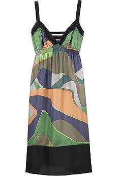 12th Street by Cynthia Vincent Wave print slip dress