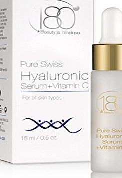 180 Cosmetics Pure Swiss, Hyaluronic Acid Serum   Vitamin C - No Needles Needed amp; Highest Concentration of Hyaluronic Acid Skincare Line - Designed to Fill Fine Lines amp; Wrinkles to Plump Smoot