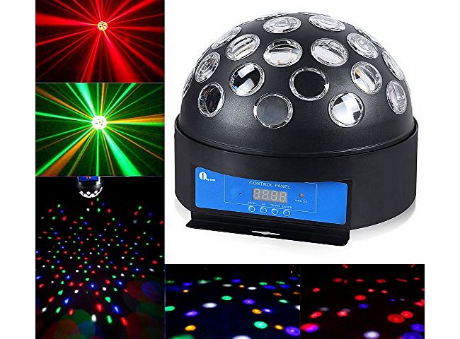 1Byone 8.6`` Circular Super LED Dome Light, Digital Magic Ball Effect Lighting DMX512 LED Hemisphere Light LED Laser Reflection Projector Light, Apply Lighting For DJ Disco House Party Hotel Stage Offi