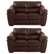 2 Avignon regular leather sofas, chocolate