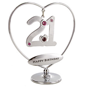 21st Birthday Crystocraft Heart Ring