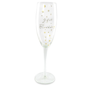 21st Birthday Diamante Champagne Glass
