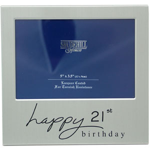 21st Birthday Satin Silver Photo Frame