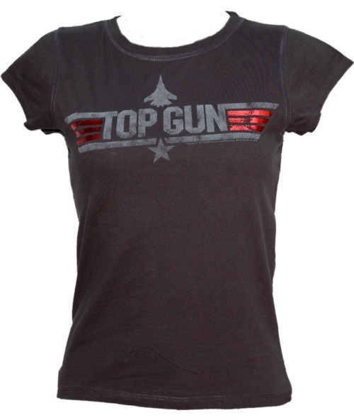 2208 Ladies Top Gun Logo T-Shirt on Charcoal from Famous Forever