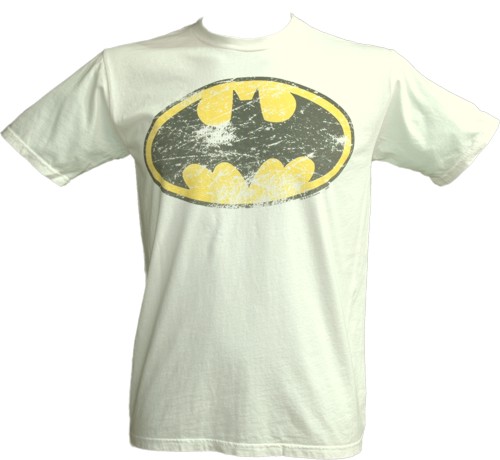 2272 Distressed Batman Logo Men` White T-Shirt from Junk Food