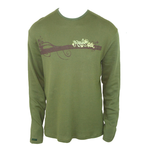 2452 Mens Reef Surf Roots Long Sleeve T-Shirt. Army
