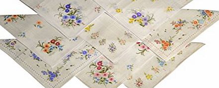 2COZEE Pack of 8 Womens Handkerchiefs Printed Polyester Cotton