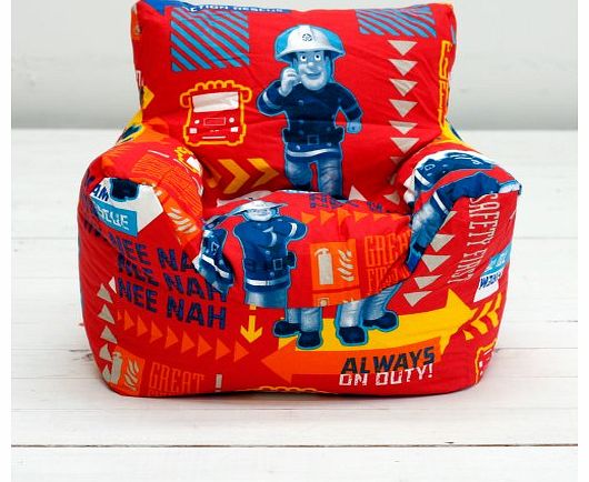 3 CUFT CHAIR Fireman Sam Alarm Red Boys Kids Character Bean Chair Beanbag Filled with Beans