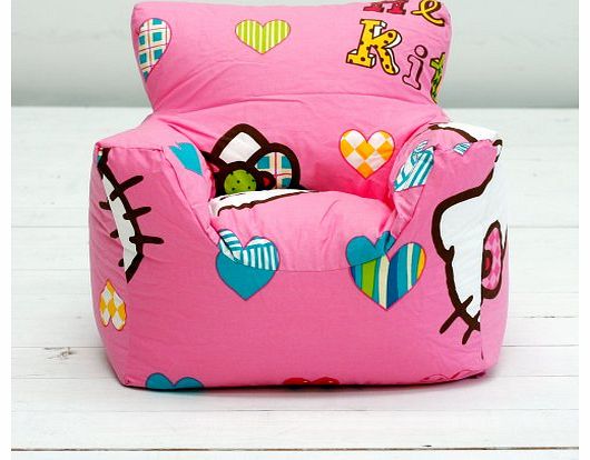 3 CUFT CHAIR Hello Kitty Folk Pink Girls Kids Character Bean Chair Beanbag Filled with Beans