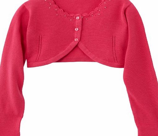 3 Pommes Girls CARDIGAN Jumper - Pink - Rose Clair (Fuchsia) - 4 years (Brand size: 4 ans)