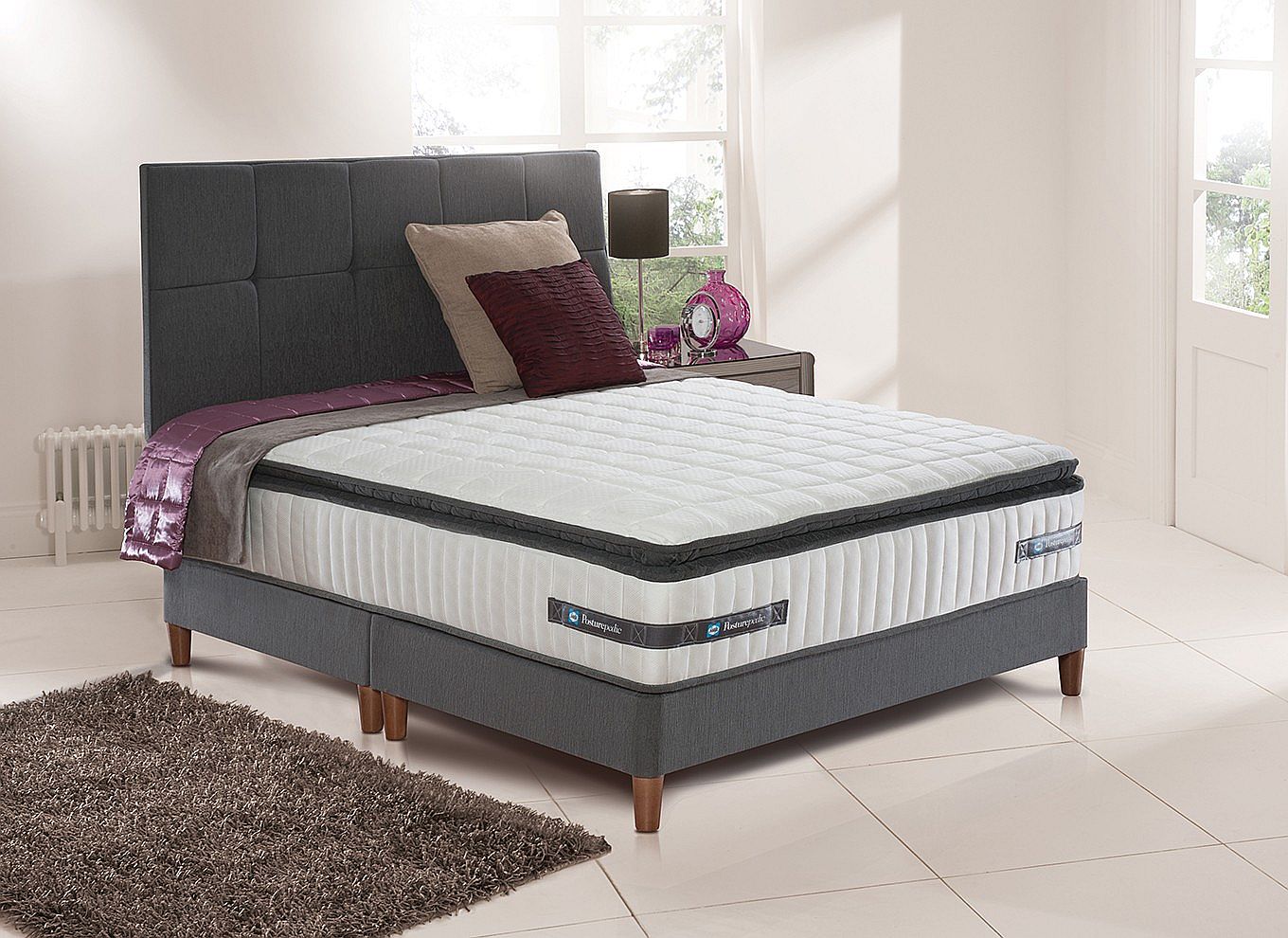 3`0 Single Sealy Rushton Pocket Spring Divan Bed with Legs