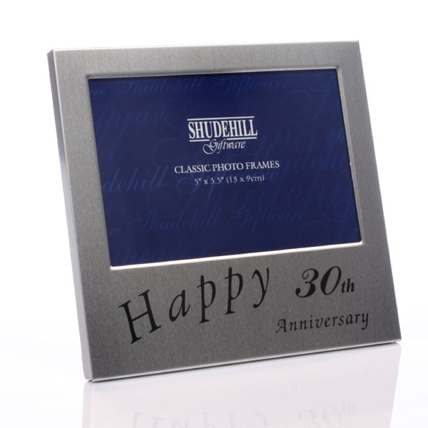 30th Anniversary Satin Silver Photo Frame