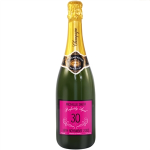 Birthday Personalised Champagne - Pink Label