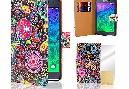 32nd Designer book wallet PU leather case cover for Samsung Galaxy Alpha (SM-G850) - Jellyfish