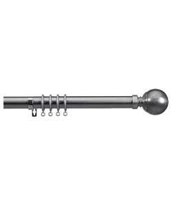Ball Curtain Pole and Fittings - Satin Nickel