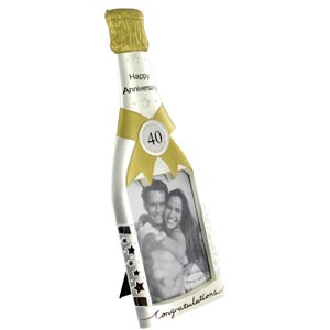 40th Anniversary Champagne Bottle Photo Frame