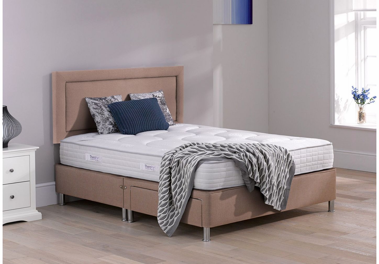 4`6 Double Therapur Devotion 24 Divan With Legs - Medium