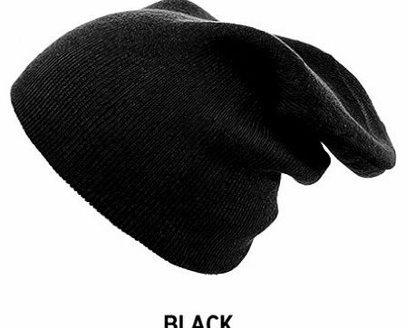 4sold (TM)Oversized Baggy Fit Slouch Style Beanie Beany Cap brand 4sold (plain black)