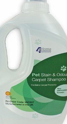4YourHome Professional Pet Stain & Odour Remover Shampoo Solution for Carpet Cleaner Machines (1.5 Litre, 