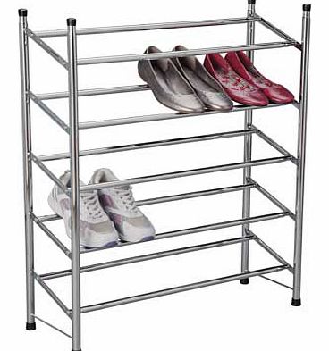 Tier Extendable Shoe Storage Rack - Chrome