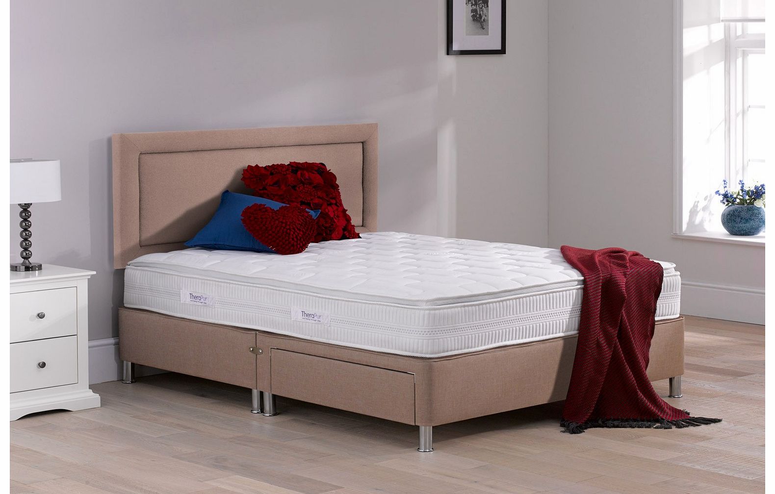 5`0 King Therapur Rapport Divan Bed With Legs - Medium Firm