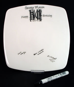 Birthday - Black and White Message Plate