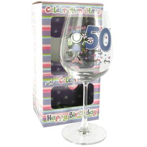 50th Birthday Wine Glass