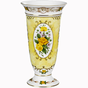 50th Golden Wedding Anniversary Vase