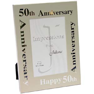 50th Wedding Anniversary Aluminium Photo Frame