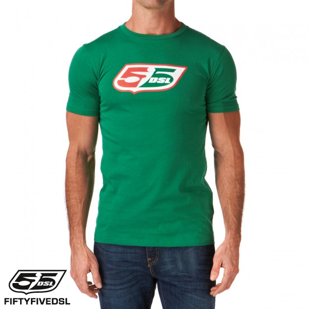 55DSL Mens 55 DSL Logo Classic T-Shirt - Green