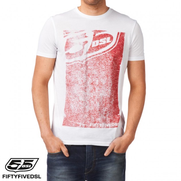 55DSL Mens 55DSL Posterinside T-Shirt - White