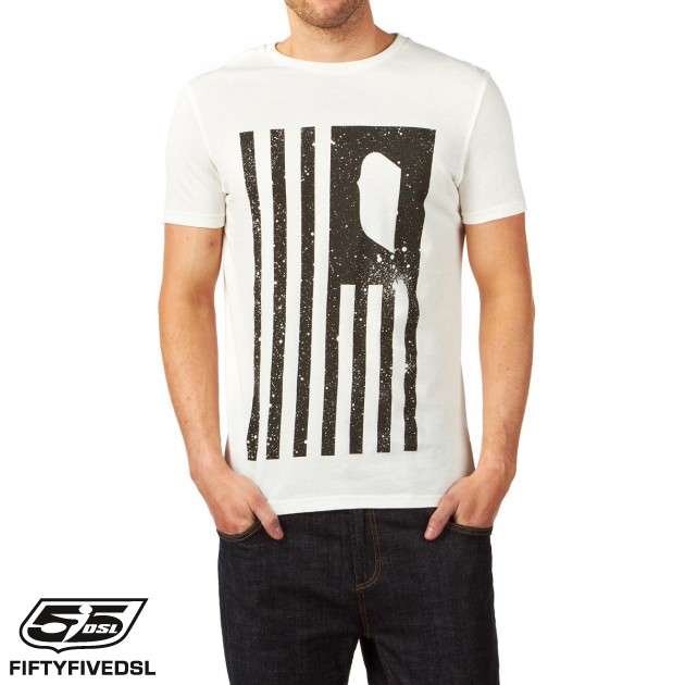 55DSL Mens 55DSL T-Flag T-Shirt - White