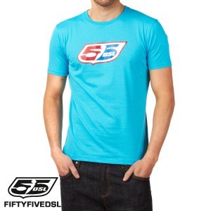 55DSL T-Shirts - 55DSL Logo Classic T-Shirt - Cyan