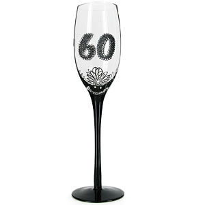 60th Birthday French Lace Style Champagne Glass