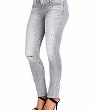 7 For All Mankind Roxanne cotton blend grey slim jeans