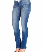 7 For All Mankind Straight Leg cotton blend blue jeans