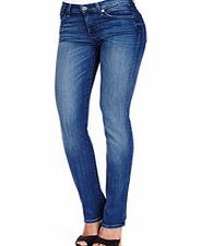 7 For All Mankind Straight Leg indigo cotton blend jeans