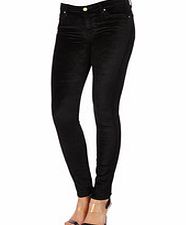 7 For All Mankind The Skinny black velvet finish jeans