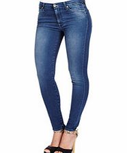 7 For All Mankind The Skinny high blue cotton blend jeans